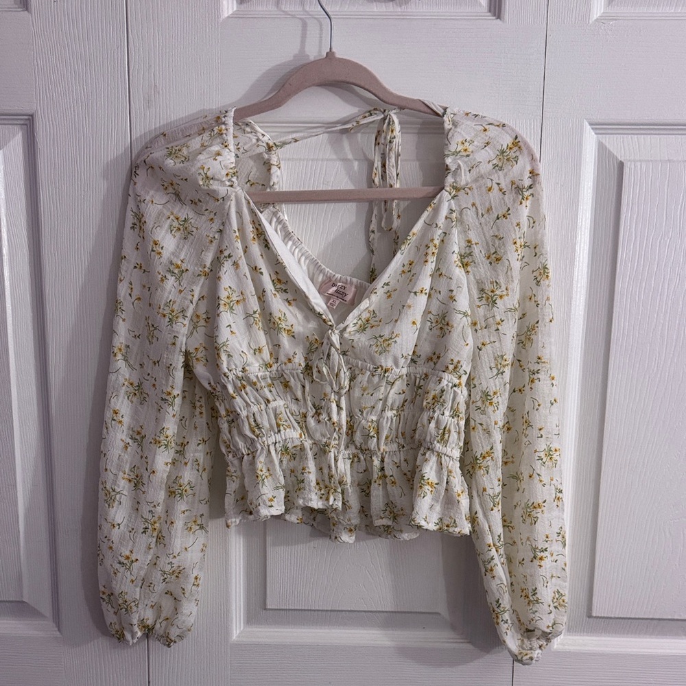 Elegant Floral White Blouse